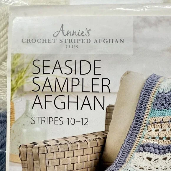 Annies Seaside Sampler Crochet Kit With Yarn Stripes 10-12 For Afghan Club - New - Picture 2 of 7